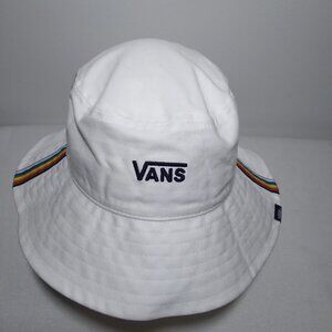 Vans Pride 22 Bucket Hat White Rainbow Stripe 7641 Unisex Size Small NEW
